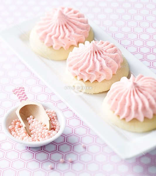 Strawberry Frosted Sugar Cookies