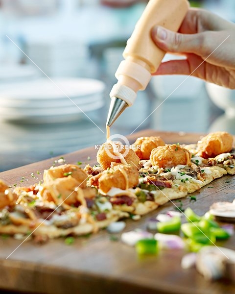 Aioli on Shrimp Po Boy Flatbread