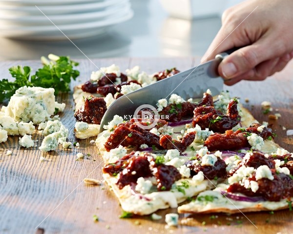 Cutting Flatbread Pizza
