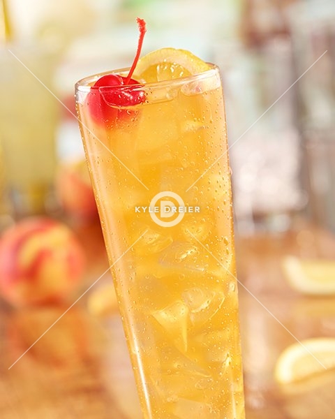 Peach Sangria with Cherry