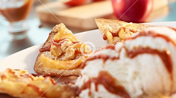 Apple Flatbread with Ice Cream