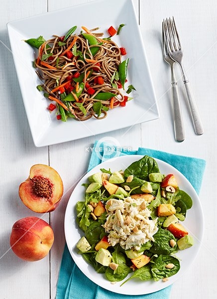 Avocado Salad and Pea Soba Salad