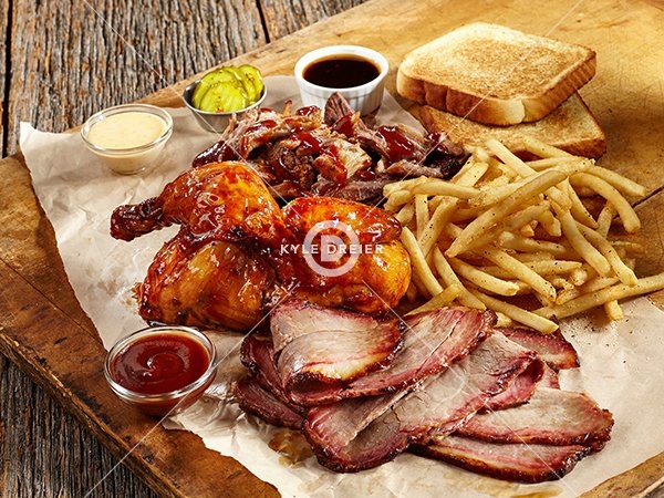 Pulled Pork Chicken and Brisket Combo