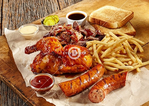 Sausage Chicken and Pulled Pork Combo