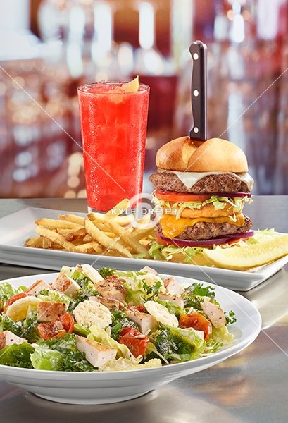 Colossal Burger with Salad