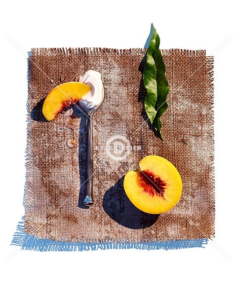 Peaches on Burlap