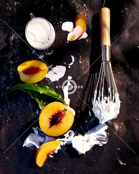 Peaches with Whisk