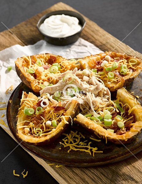 Pulled Pork Loaded Potato Skins