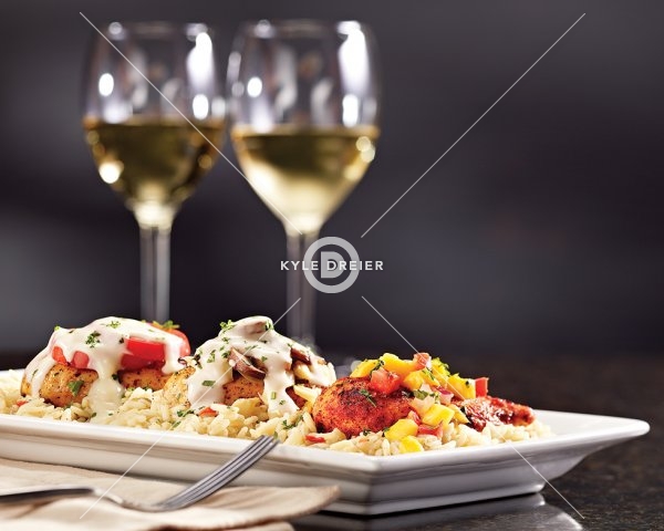 Chicken Trio with Glasses