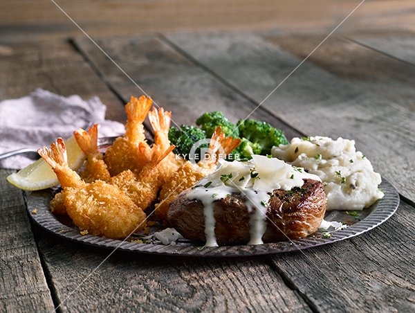 Asiago Sirloin and Crispy Shrimp