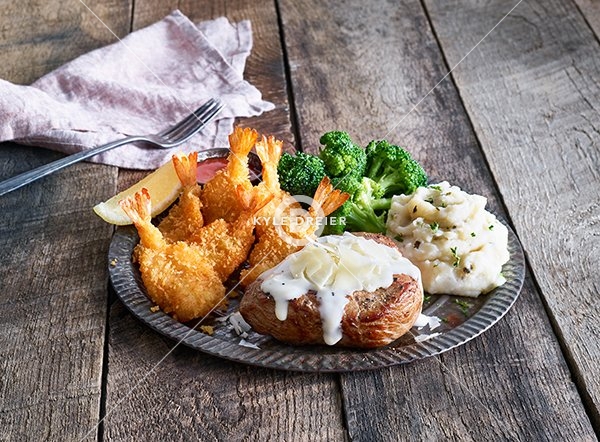 Asiago Sirloin and Crispy Shrimp