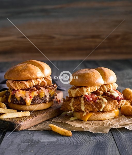 Cheeseburger and Chicken Sandwich