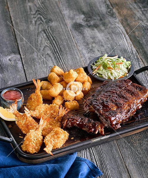 Ribs and Crispy Shrimp