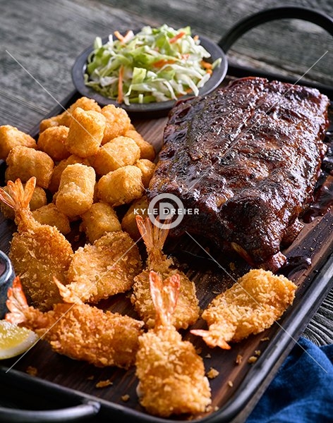Ribs and Crispy Shrimp