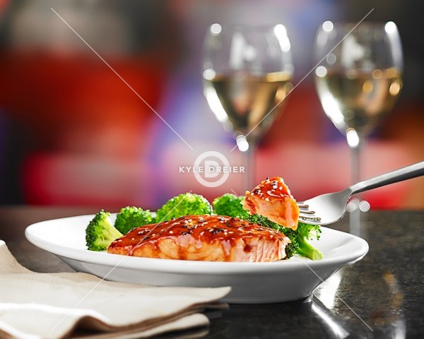 Glazed Salmon with Fork