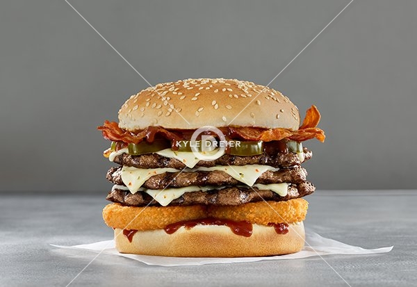 Triple Spicy Western Bacon Double Cheeseburger