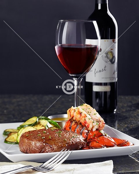 Steak & Lobster with Red Wine