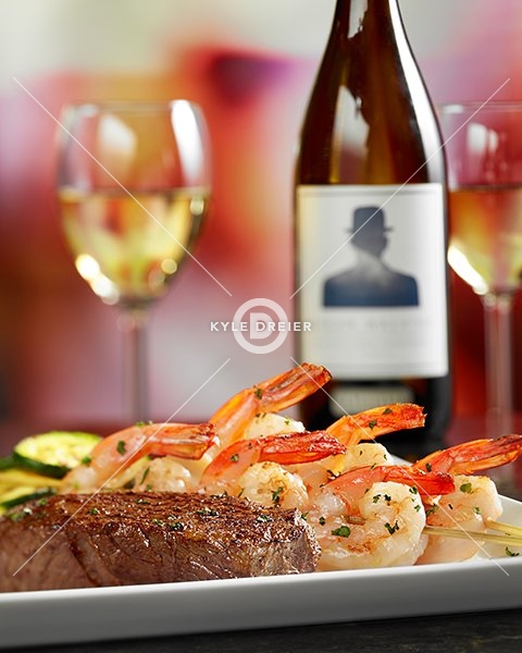 Steak & Shrimp with Wine