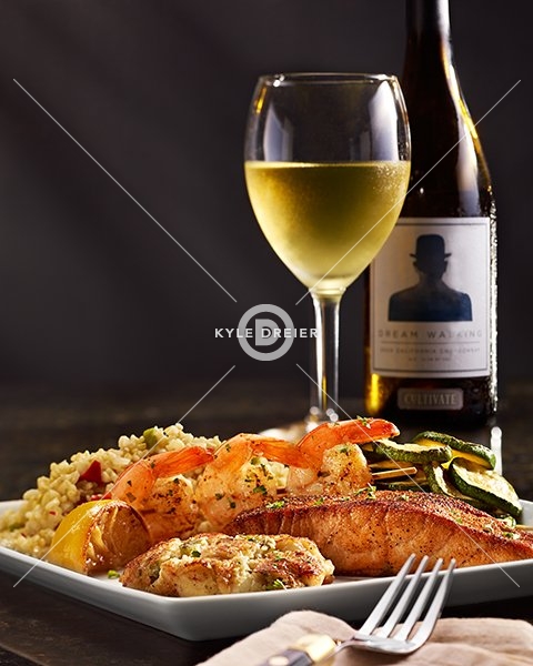 Salmon with Shrimp & Crab