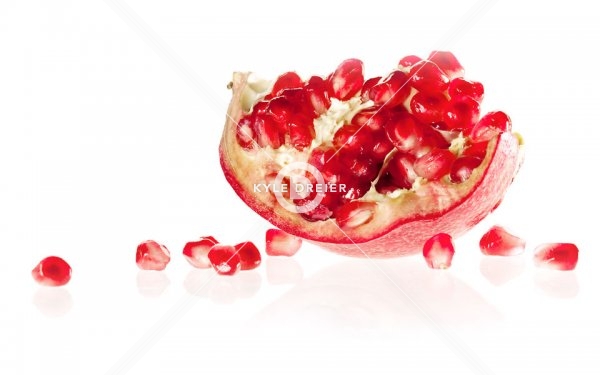 Pomegranate on White