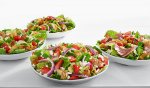 Three Salads Plus Strawberry