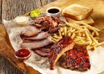 Ribs Brisket and Pulled Pork Combo
