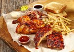 Ribs Chicken and Pulled Pork Combo