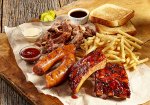 Ribs Pulled Pork and Sausage Combo