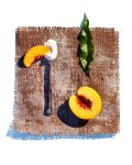 Peaches on Burlap