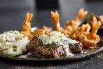 Sirloin and Fried Shrimp