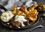 Sirloin and Fried Shrimp