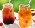 Blue Raspberry and Peach Tea with Fruit